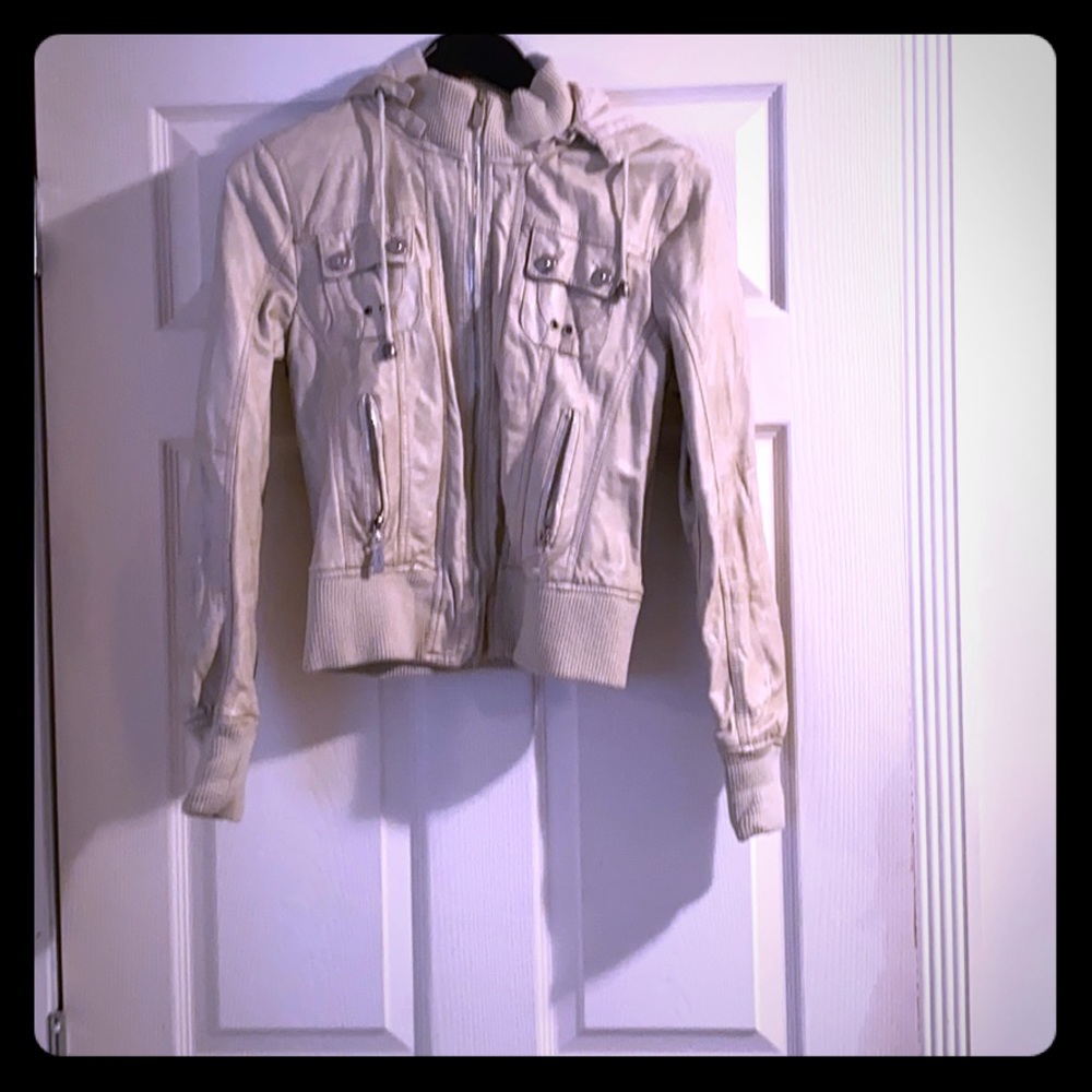 Faux leather moto jacket